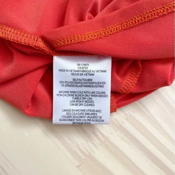 NWT BCBGMAXAZRIA • Faux Wrap Sleeveless Dress in Red Clay‎ Orange, Size Small - Picture 9 of 12